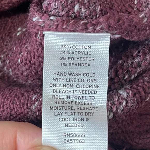 Treasure & Bond Cardigan Sweater Womens Size Small Maroon Knit Full Zip - Picture 4 of 7